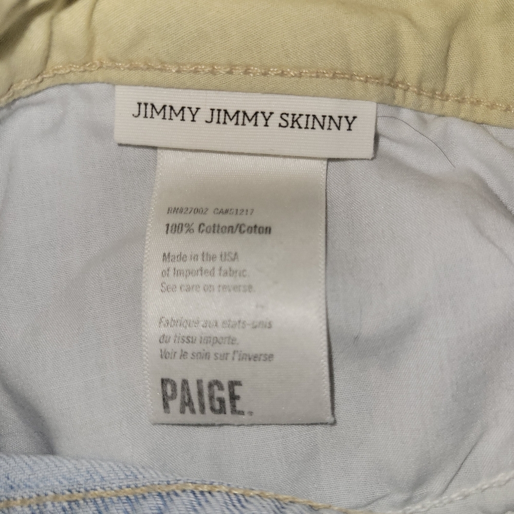 Paige denim light wash Jimmy Jimmy Skinny jeans - Picture 3 of 9